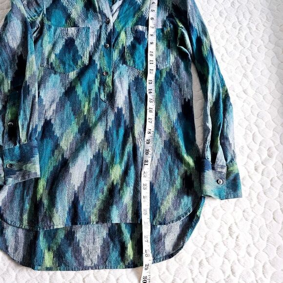 Madewell Tunic top shirt button jagged plaid fall leggings top XS extra small - Picture 3 of 7